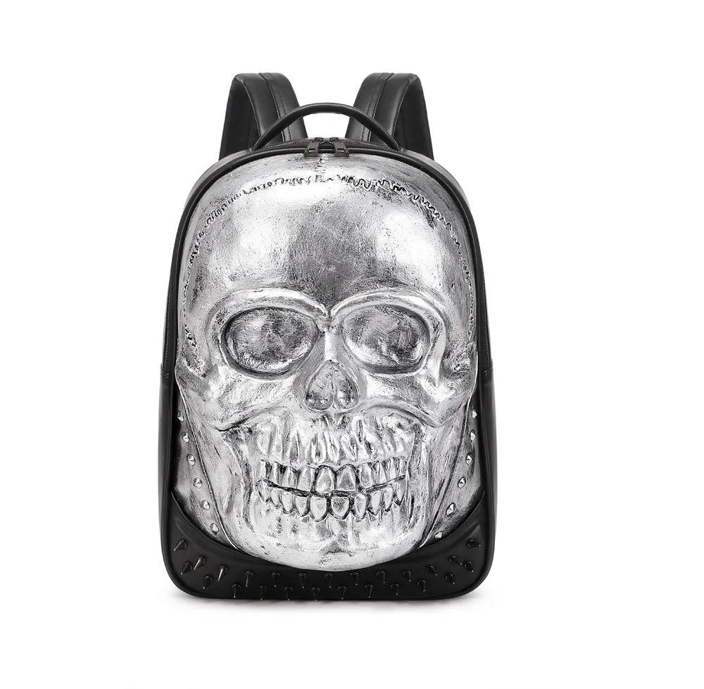 3D Bags Fashion Smile Studded Skull Backpack