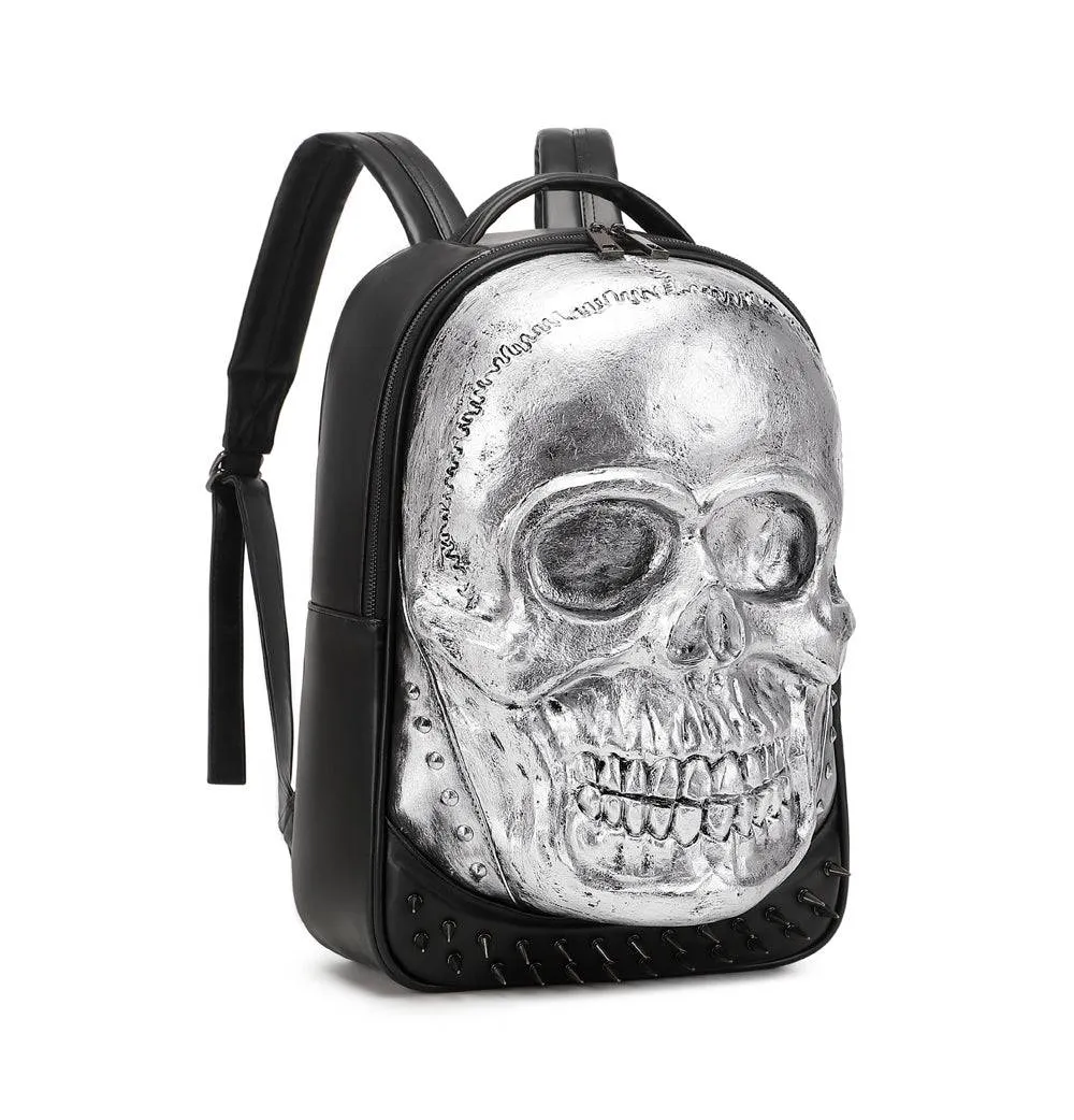 3D Bags Fashion Smile Studded Skull Backpack