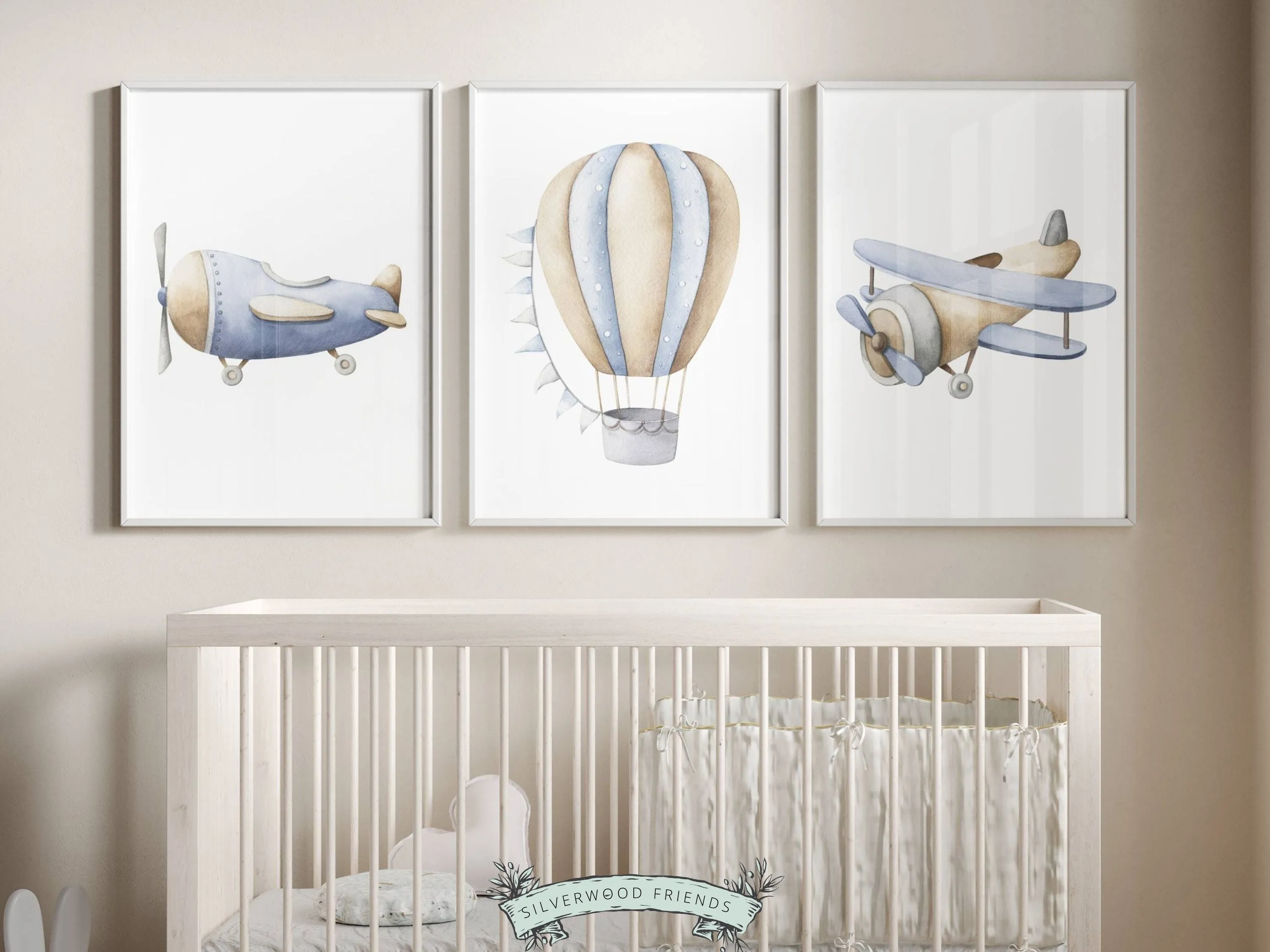 Airplane Nursery Prints - Set of 3