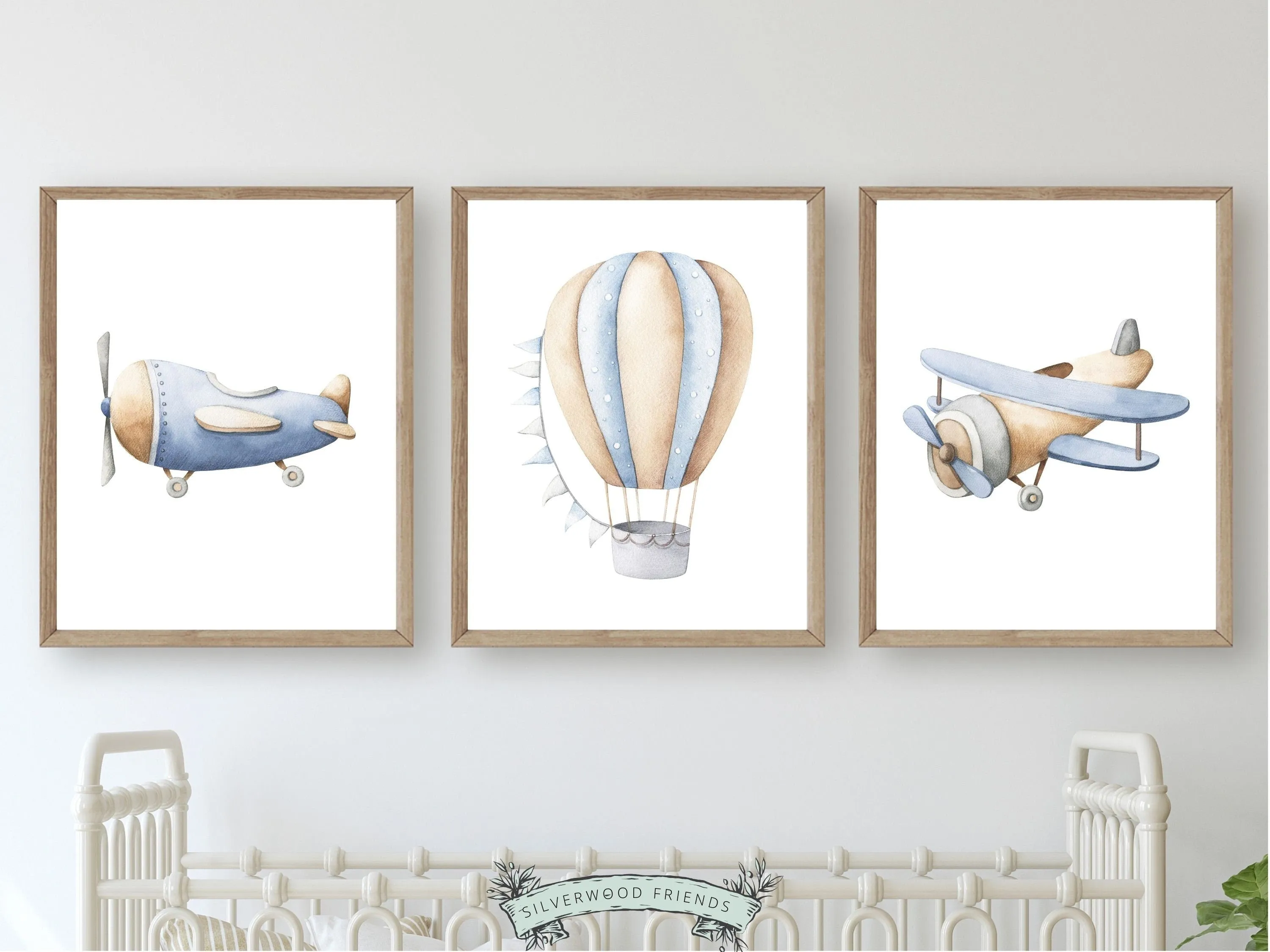 Airplane Nursery Prints - Set of 3