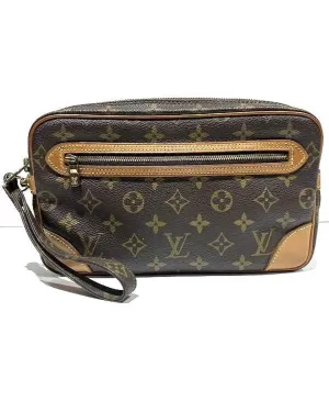 Authentic Louis Vuitton Monogram Canvas Clutch Bag