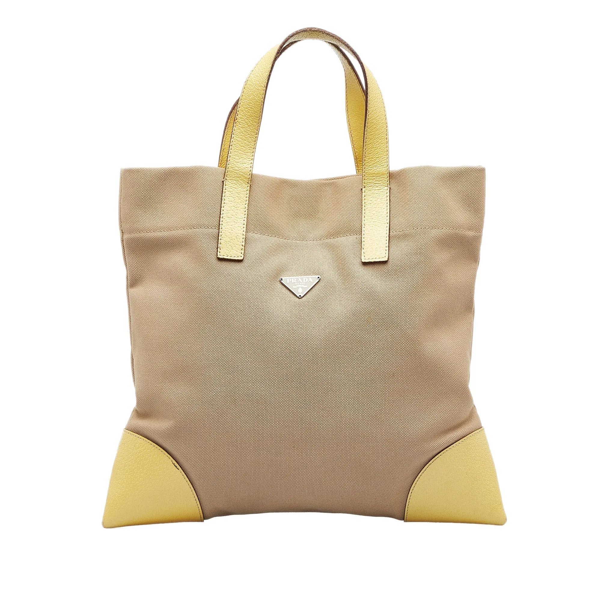 Beige Prada Canapa Tote