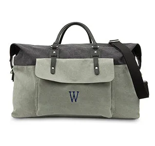 Black & Grey Groomsmen Canvas Weekender Travel Bag