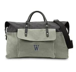 Black & Grey Groomsmen Canvas Weekender Travel Bag