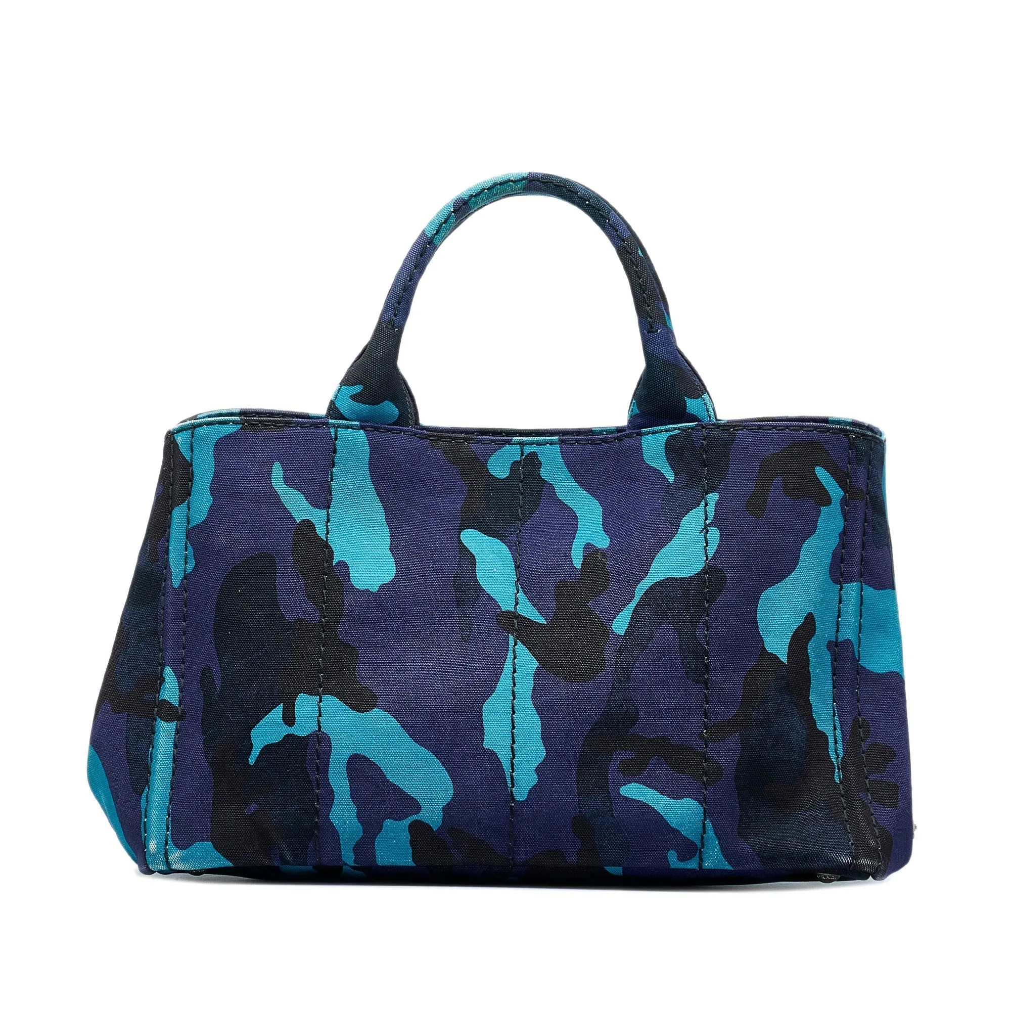 Blue Prada Canapa Camouflage Tote