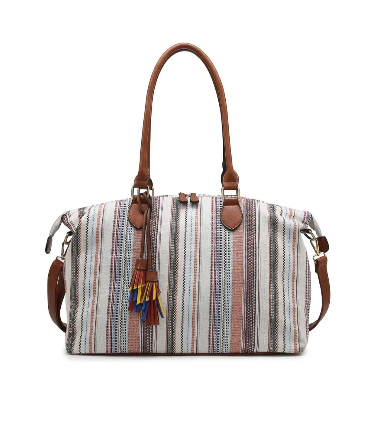 Boho Rust Multi Striped Weekender