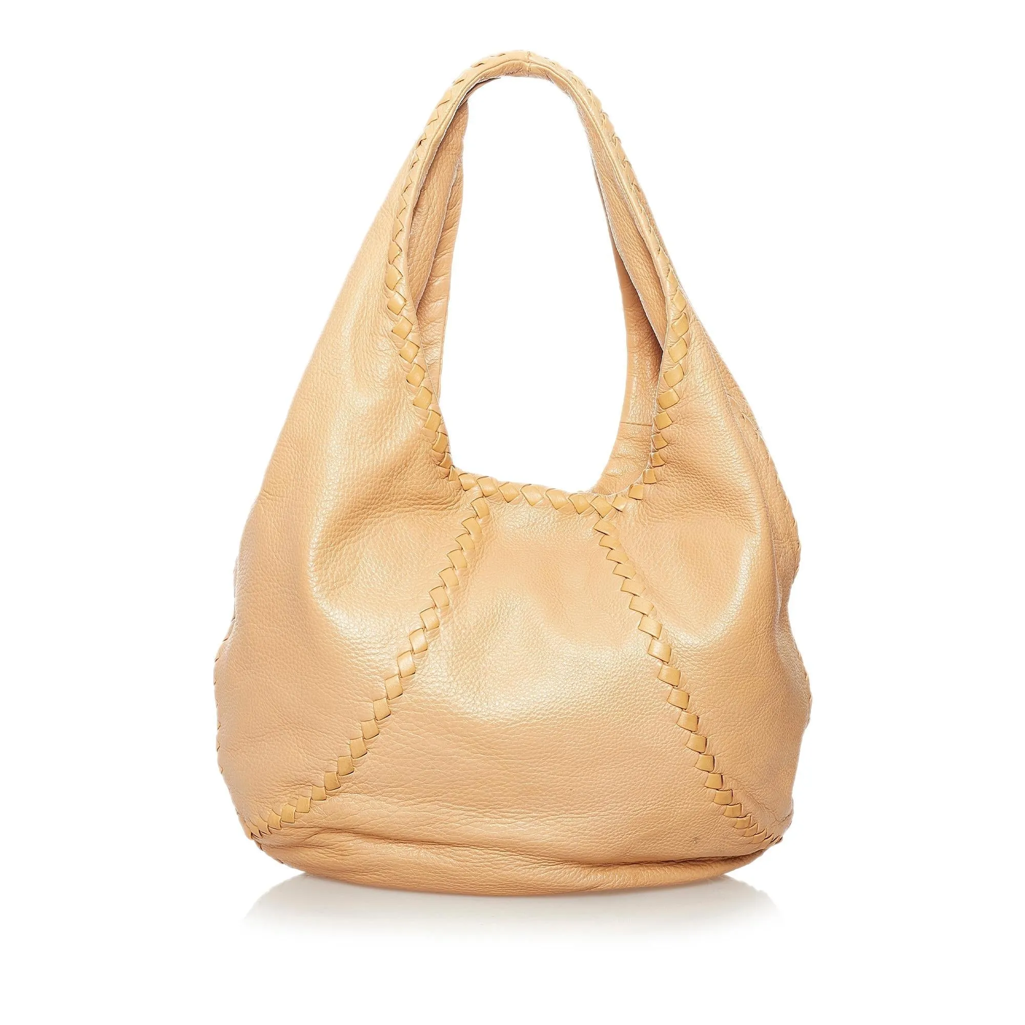 Bottega Veneta Baseball Leather Hobo Bag (SHG-31411)