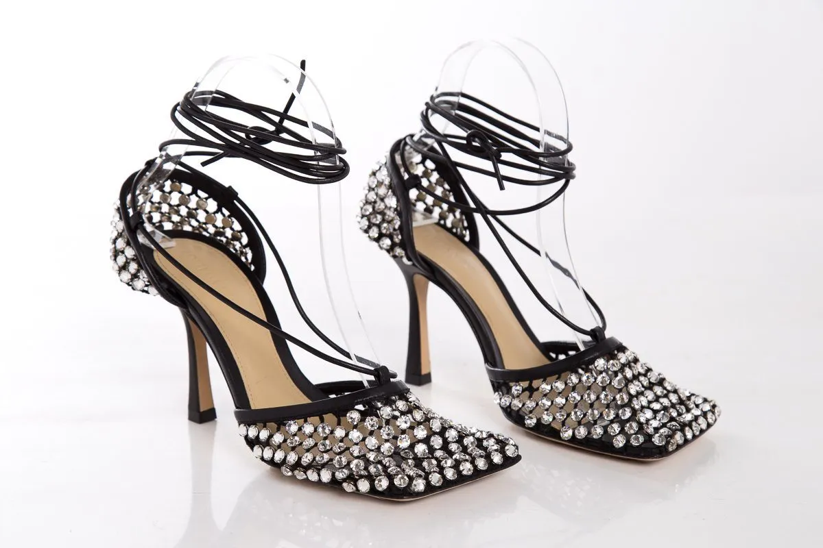 Bottega Veneta Black Crystal Pumps SZ 36