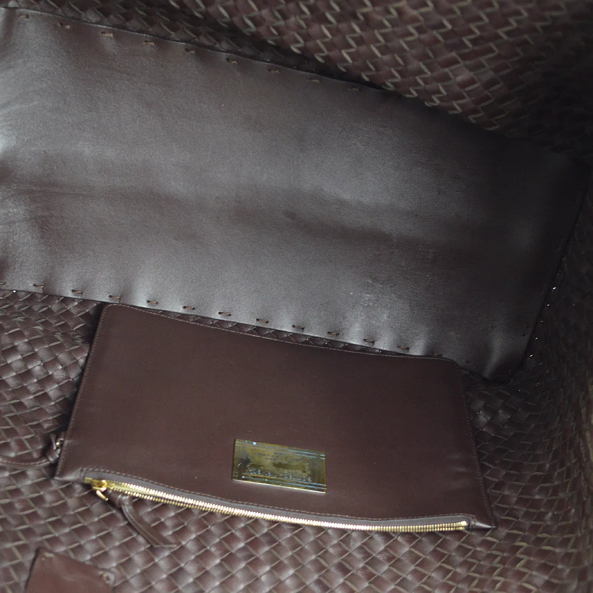 Bottega Veneta Brown Intrecciato Tote Handbag