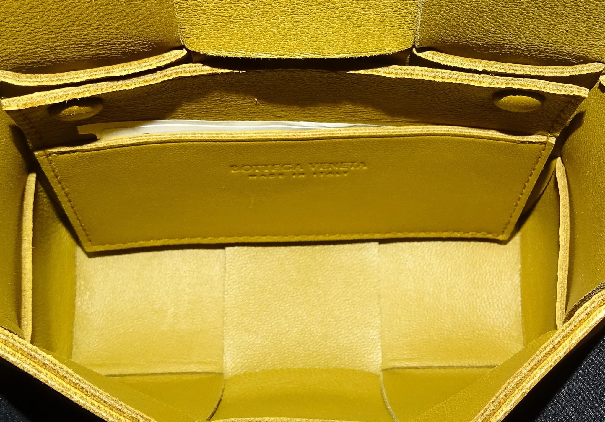 Bottega Veneta Caramel Mini Intreccio Leather Candy Cassette