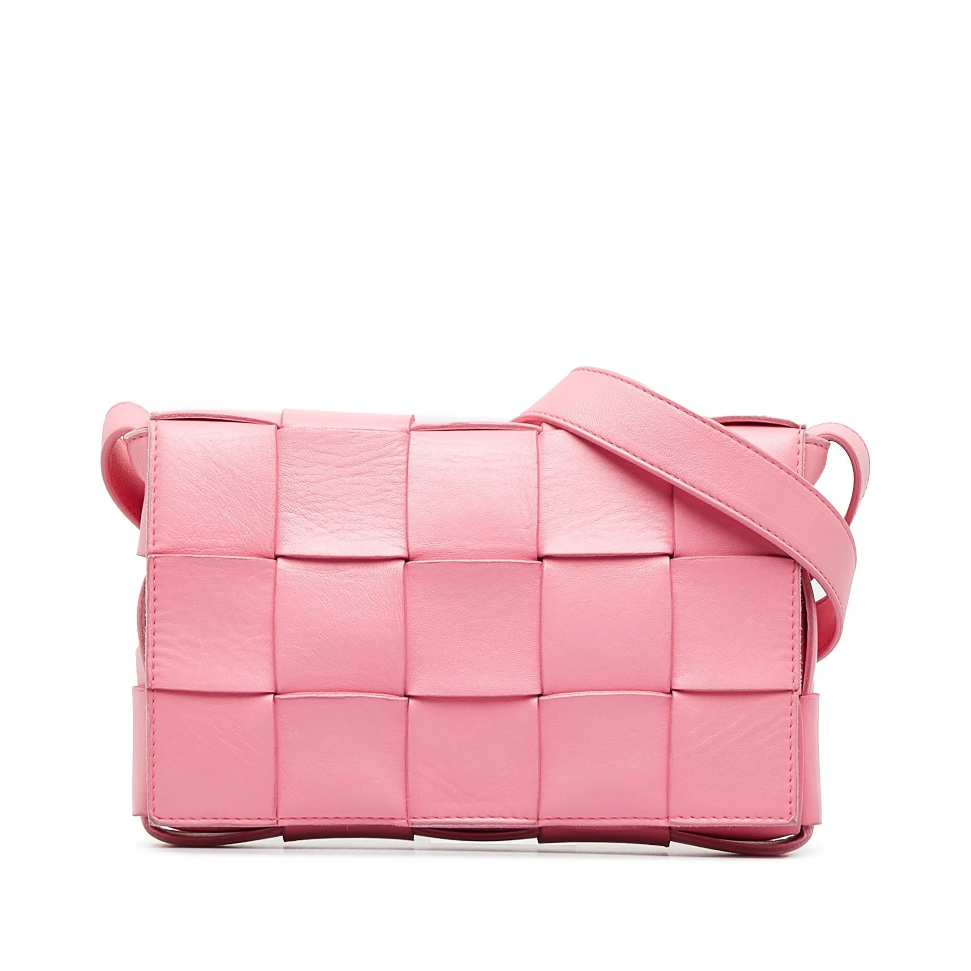 Bottega Veneta Cassette Pink Intrecciato