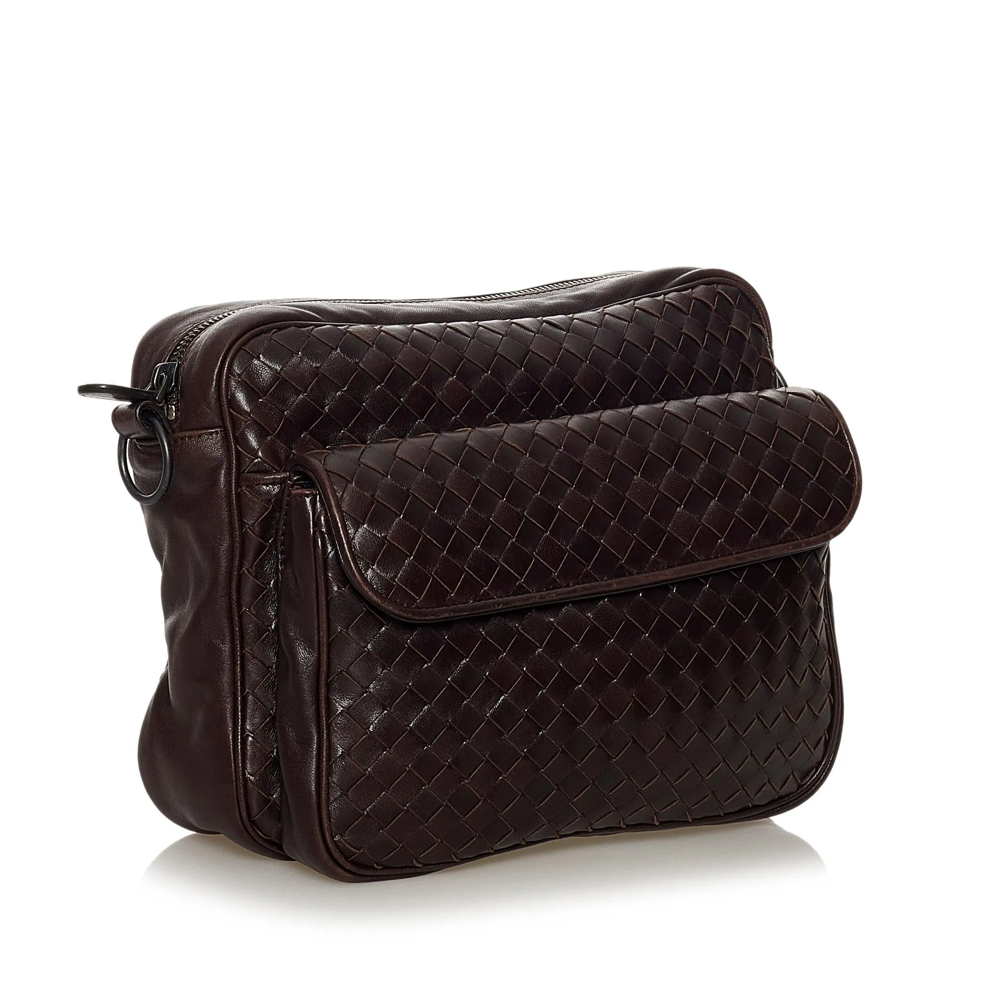 Bottega Veneta Intrecciato Leather Crossbody Bag (SHG-33424)