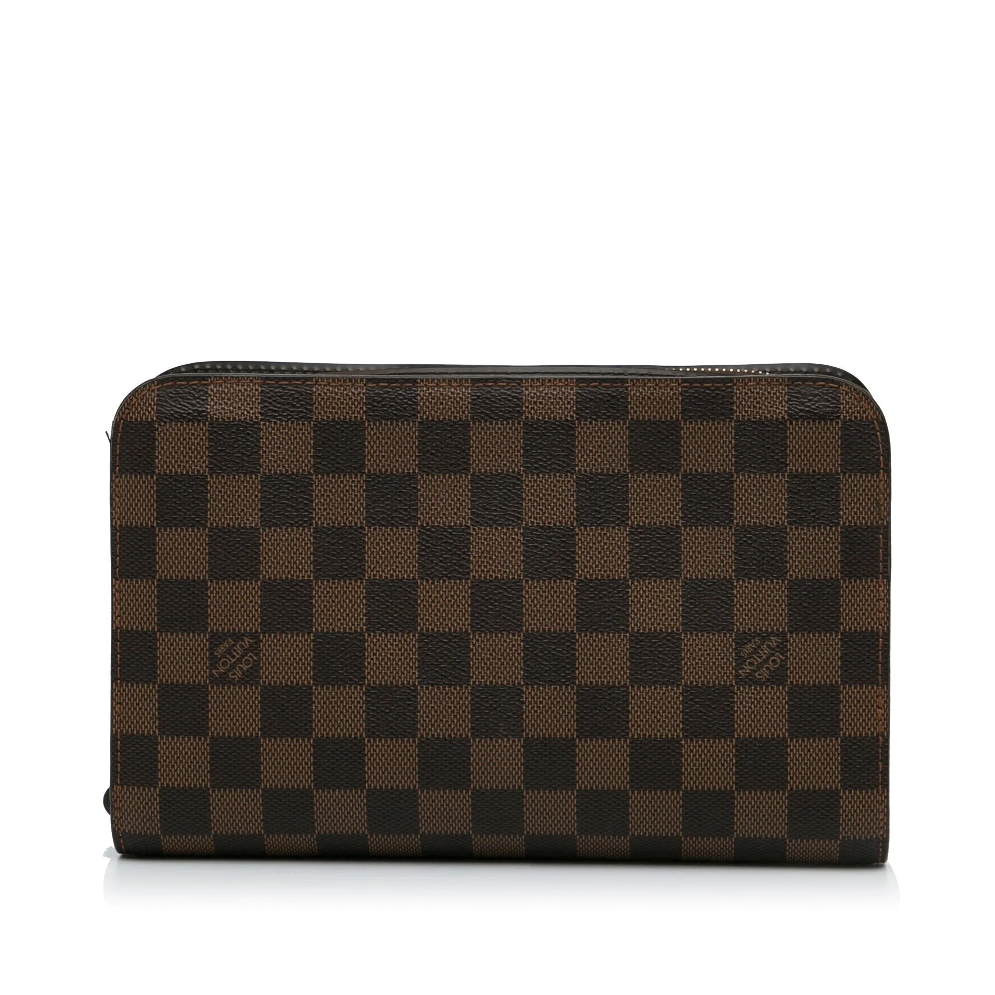 Brown Louis Vuitton Damier Ebene Saint Louis Pochette Clutch Bag