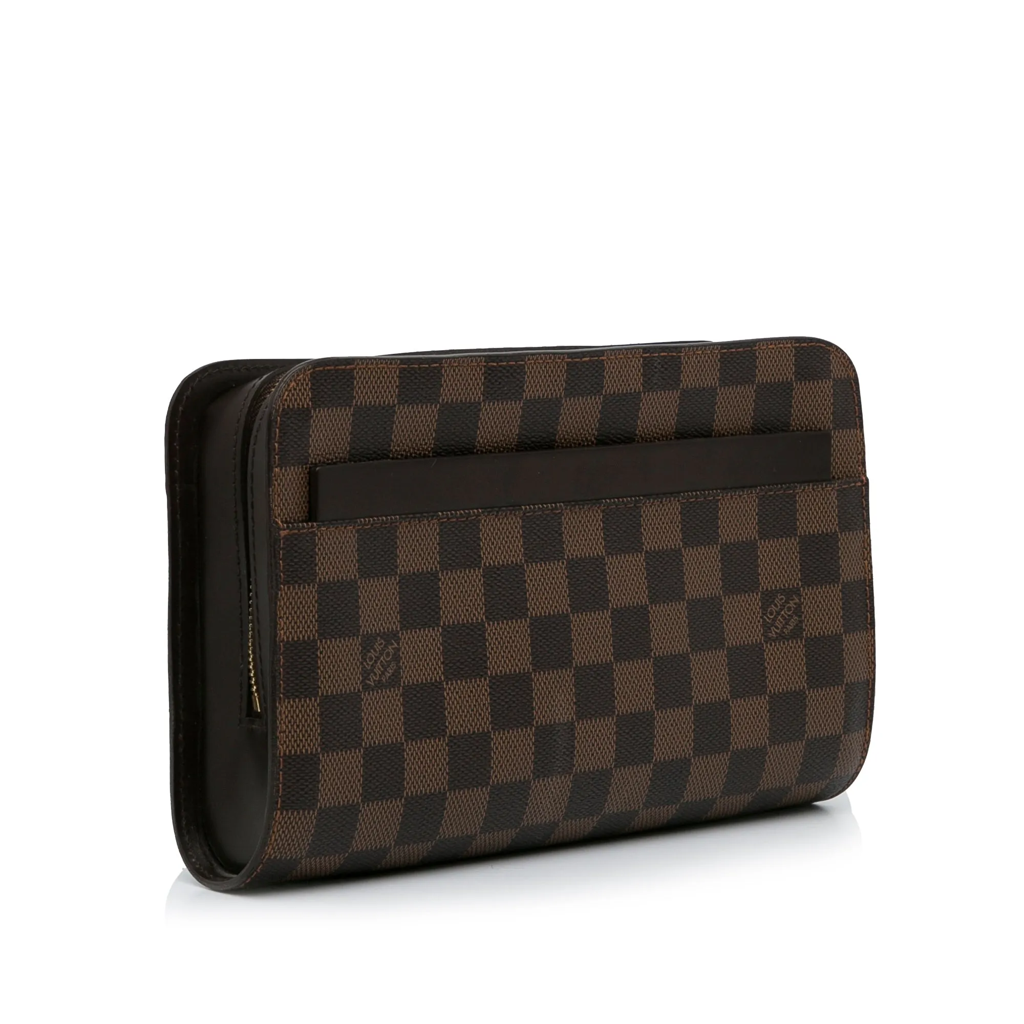 Brown Louis Vuitton Damier Ebene Saint Louis Pochette Clutch Bag