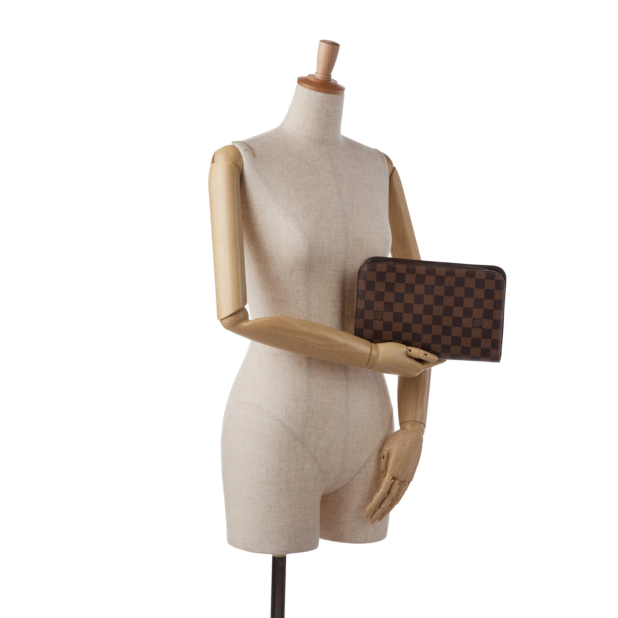 Brown Louis Vuitton Damier Ebene Saint Louis Pochette Clutch Bag