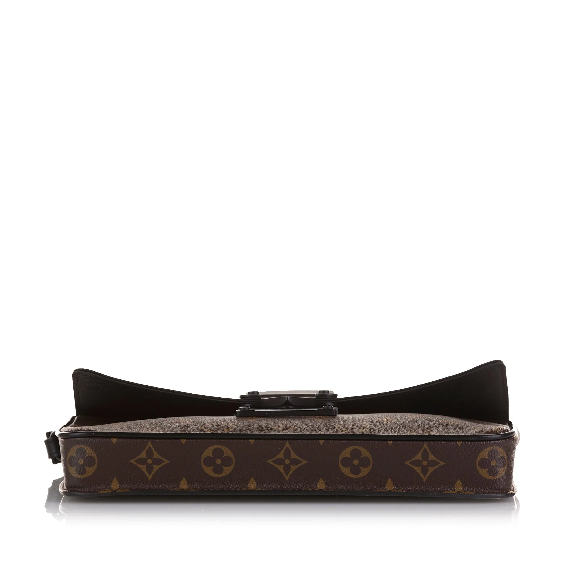 Brown Louis Vuitton Monogram Macassar S Lock A4 Pouch Clutch Bag