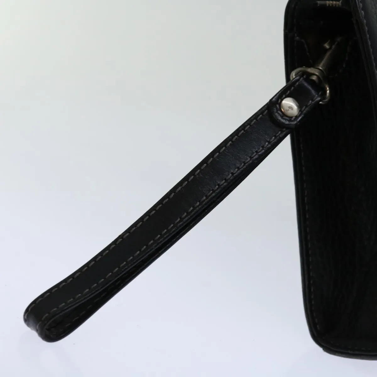 BURBERRY Clutch Bag Leather Black  bs13248