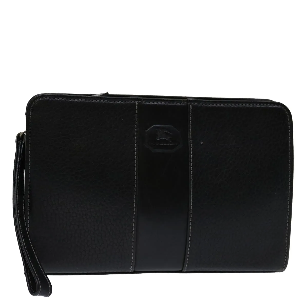 BURBERRY Clutch Bag Leather Black  bs13248