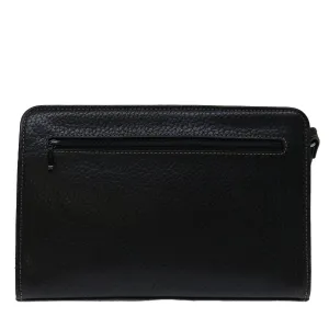 BURBERRY Clutch Bag Leather Black  bs13248