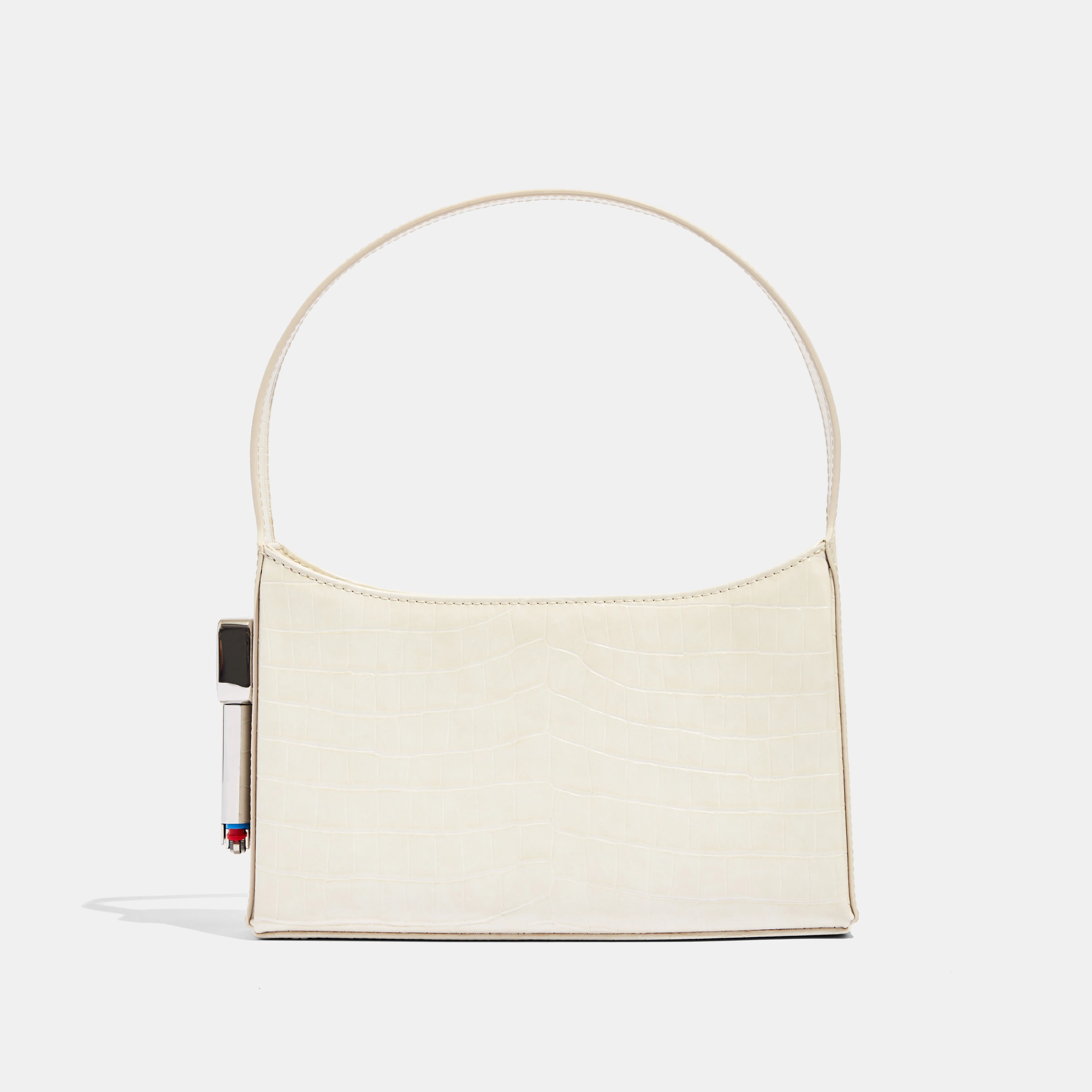 Burn Shoulder Bag in White Croc