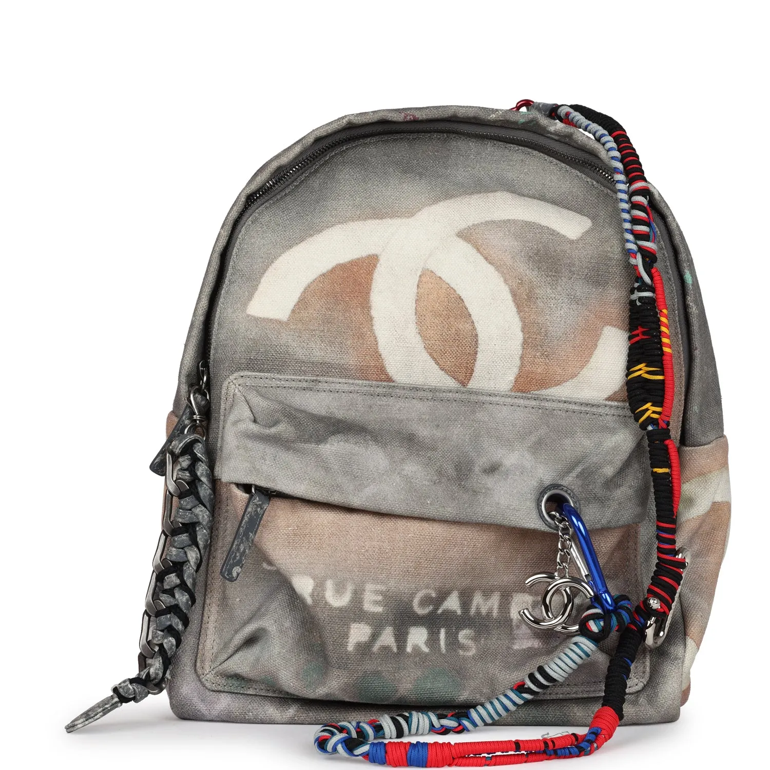 Chanel Graffiti Backpack Grey Multicolored Canvas Silver Hardware - Payment 1