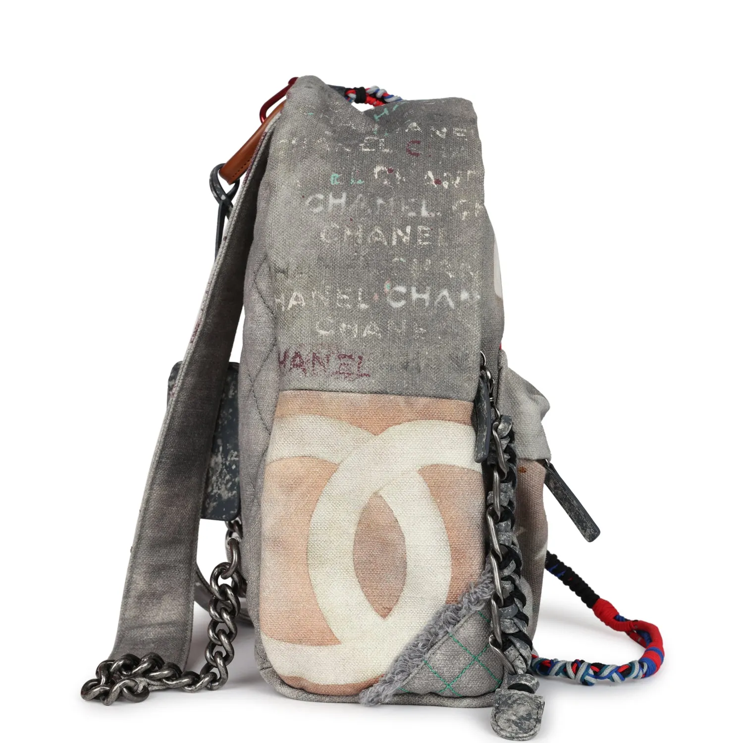 Chanel Graffiti Backpack Grey Multicolored Canvas Silver Hardware - Payment 1