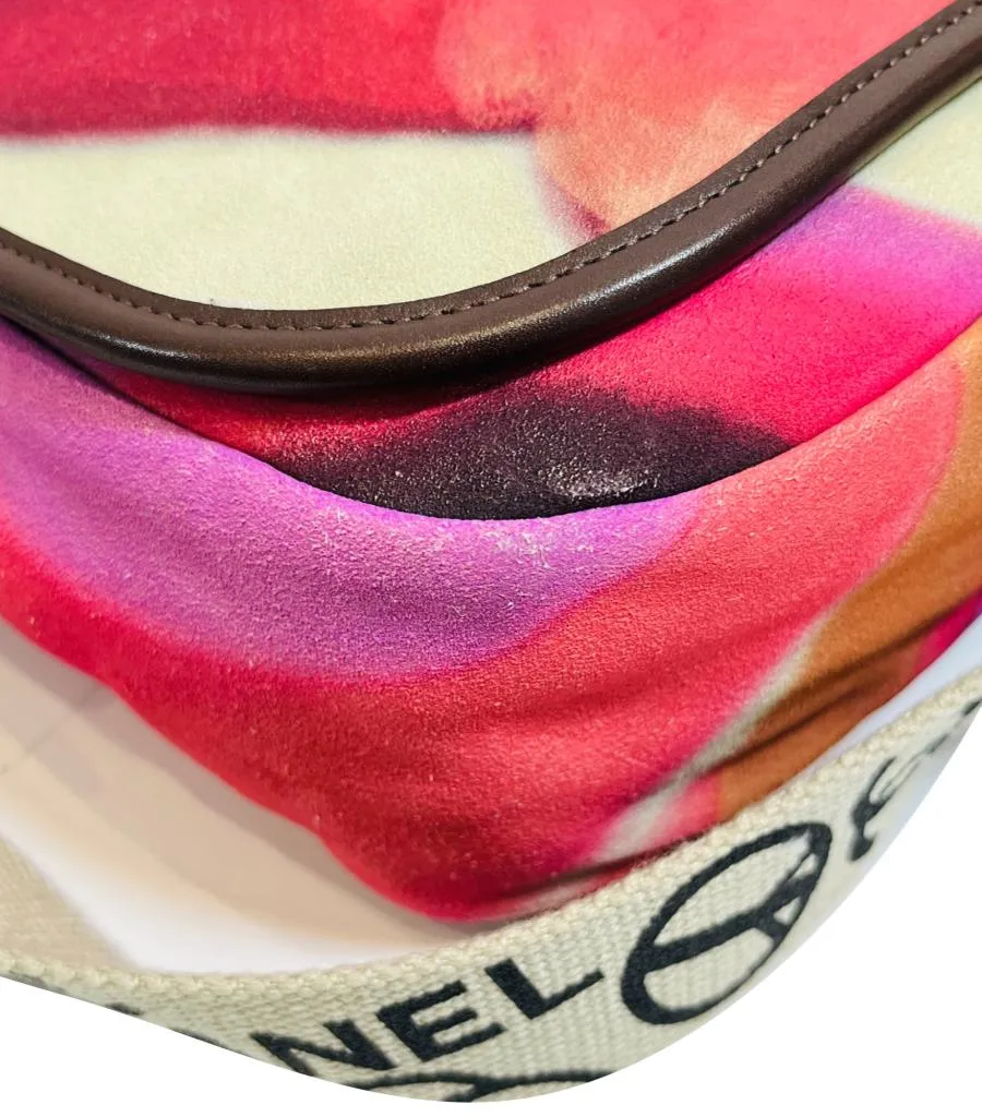 Chanel Limited Edition Graffiti Flower Power Nubuck Messenger Bag