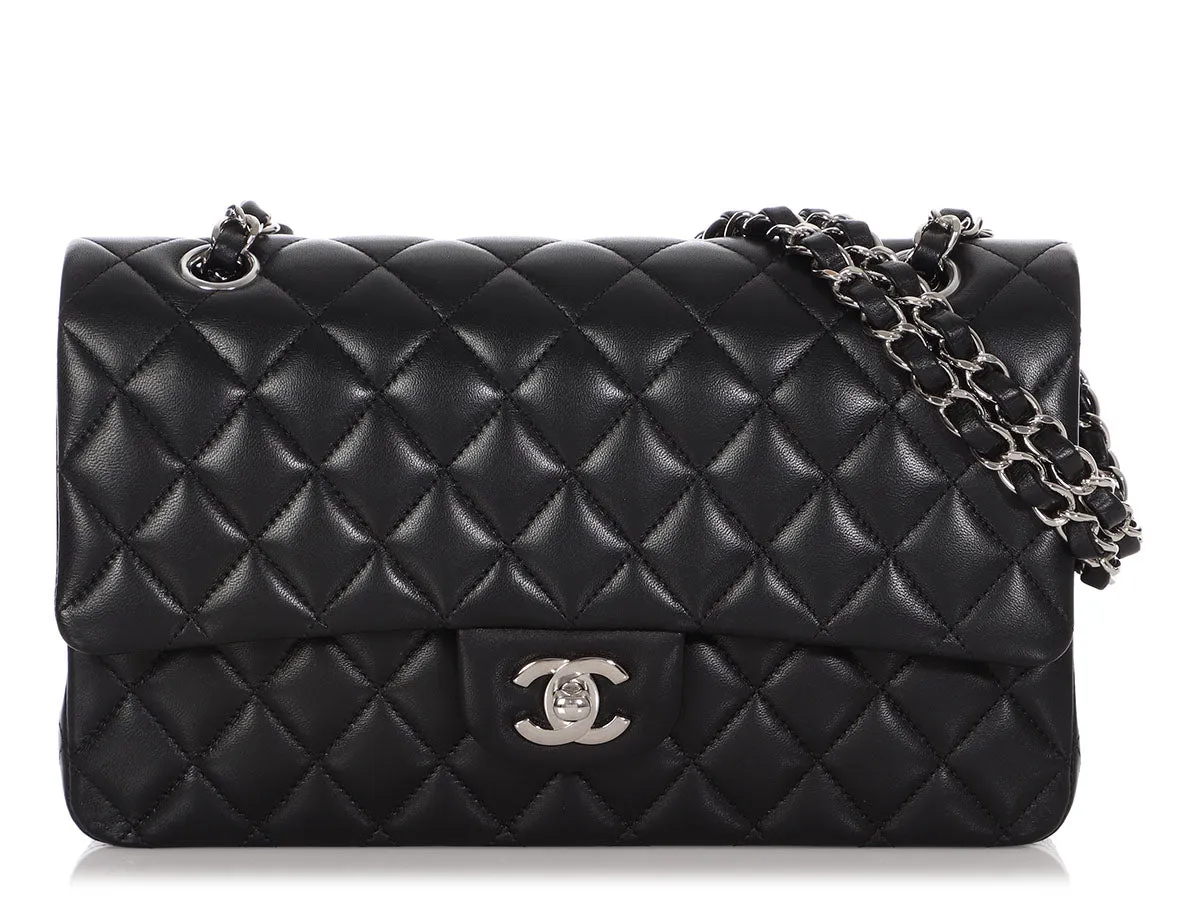 Chanel Medium/Large Black Quilted Lambskin Classic Double Flap