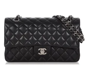 Chanel Medium/Large Black Quilted Lambskin Classic Double Flap