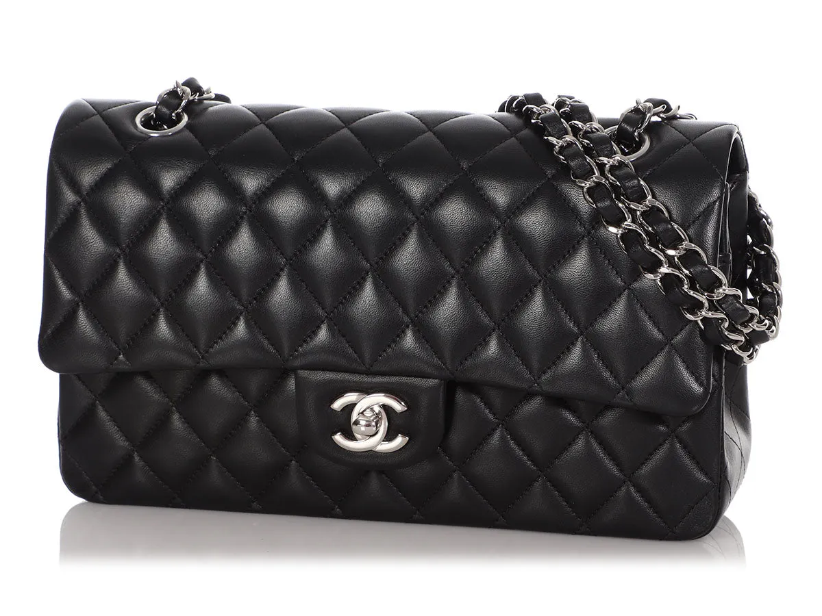 Chanel Medium/Large Black Quilted Lambskin Classic Double Flap