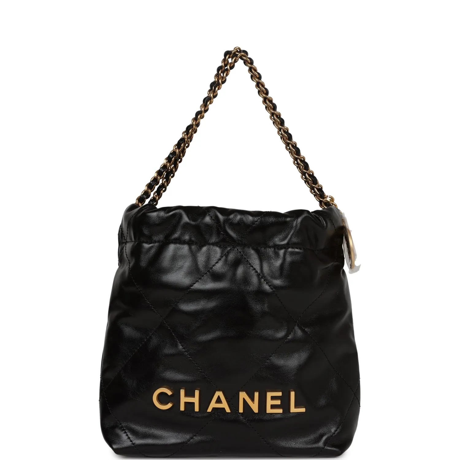 Chanel Mini 22 Bag Black Calfskin Gold Hardware