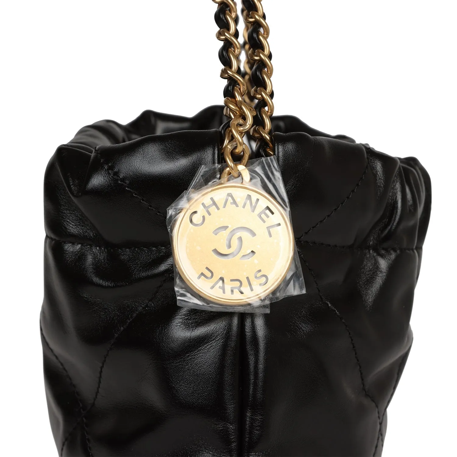 Chanel Mini 22 Bag Black Calfskin Gold Hardware