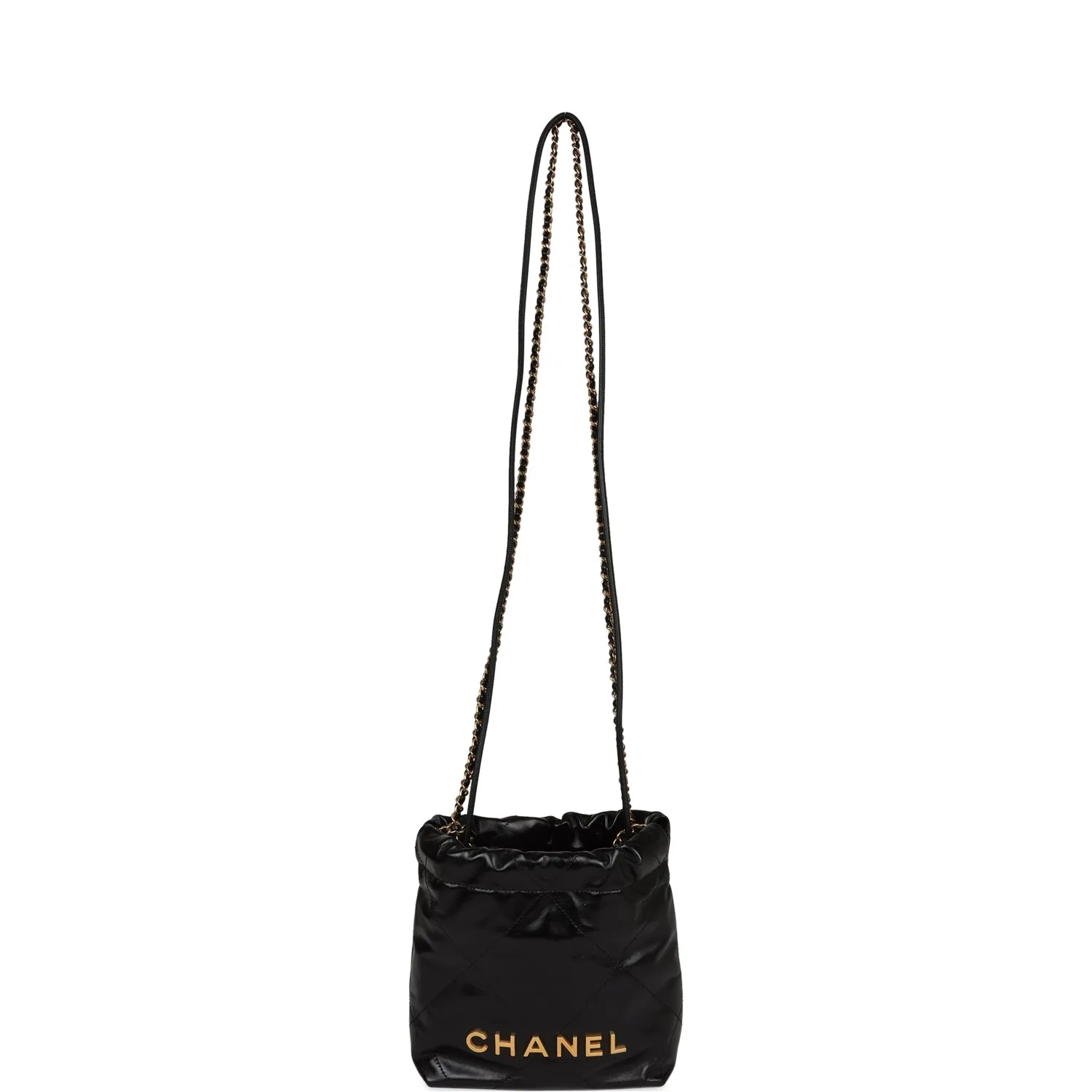 Chanel Mini 22 Bag Black Calfskin Gold Hardware