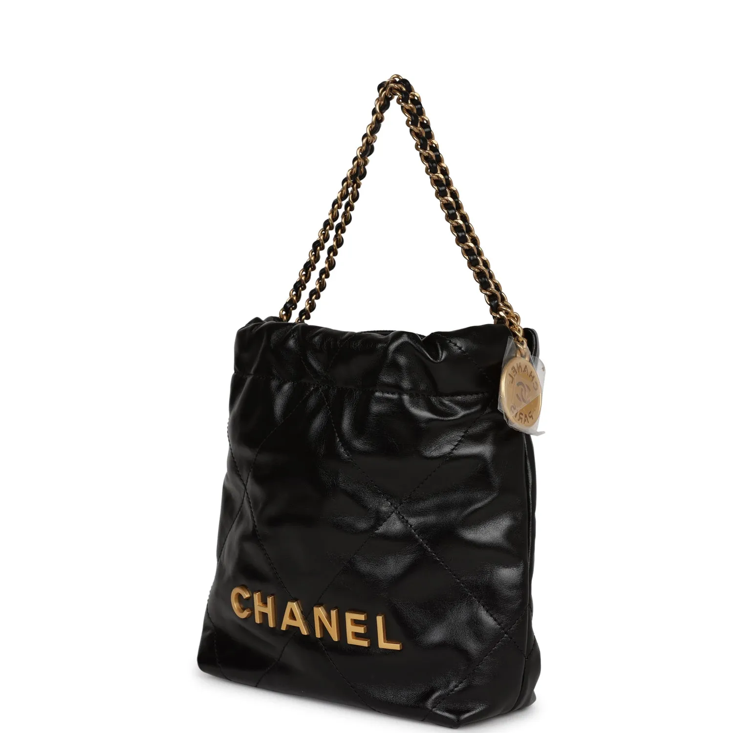 Chanel Mini 22 Bag Black Calfskin Gold Hardware