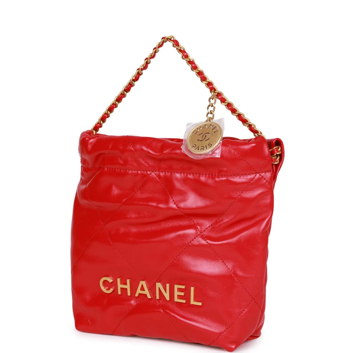 Chanel Mini 22 Bag Red Calfskin Gold Hardware