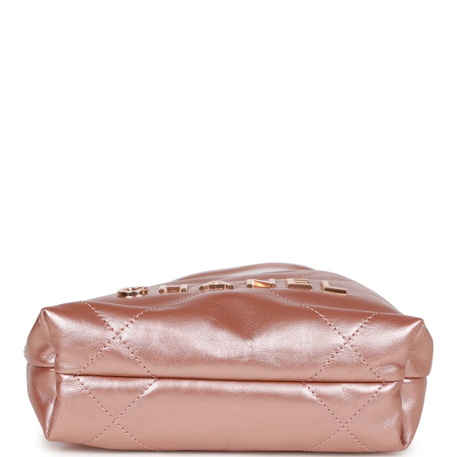 Chanel Mini 22 Bag Rose Gold Iridescent Calfskin Rose Gold Hardware