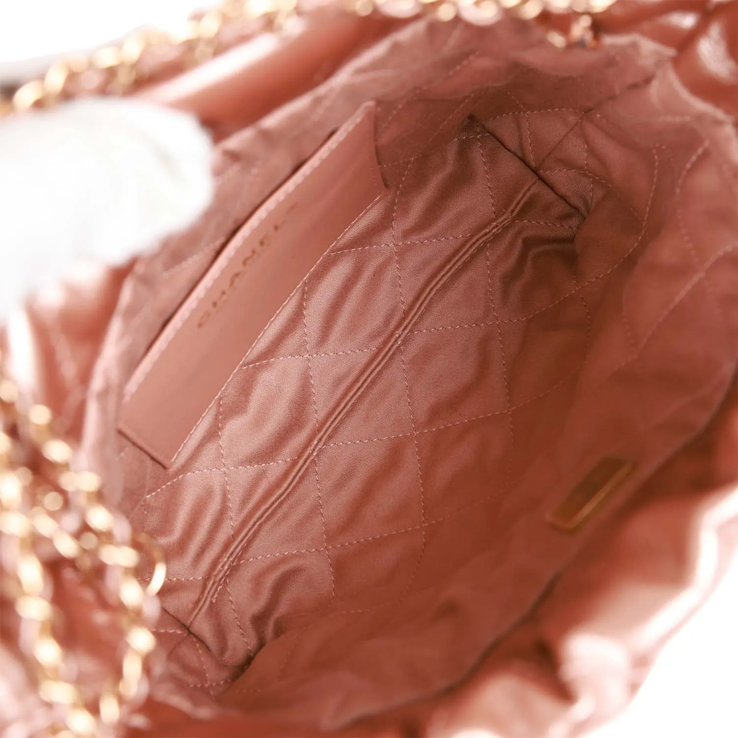 Chanel Mini 22 Bag Rose Gold Iridescent Calfskin Rose Gold Hardware