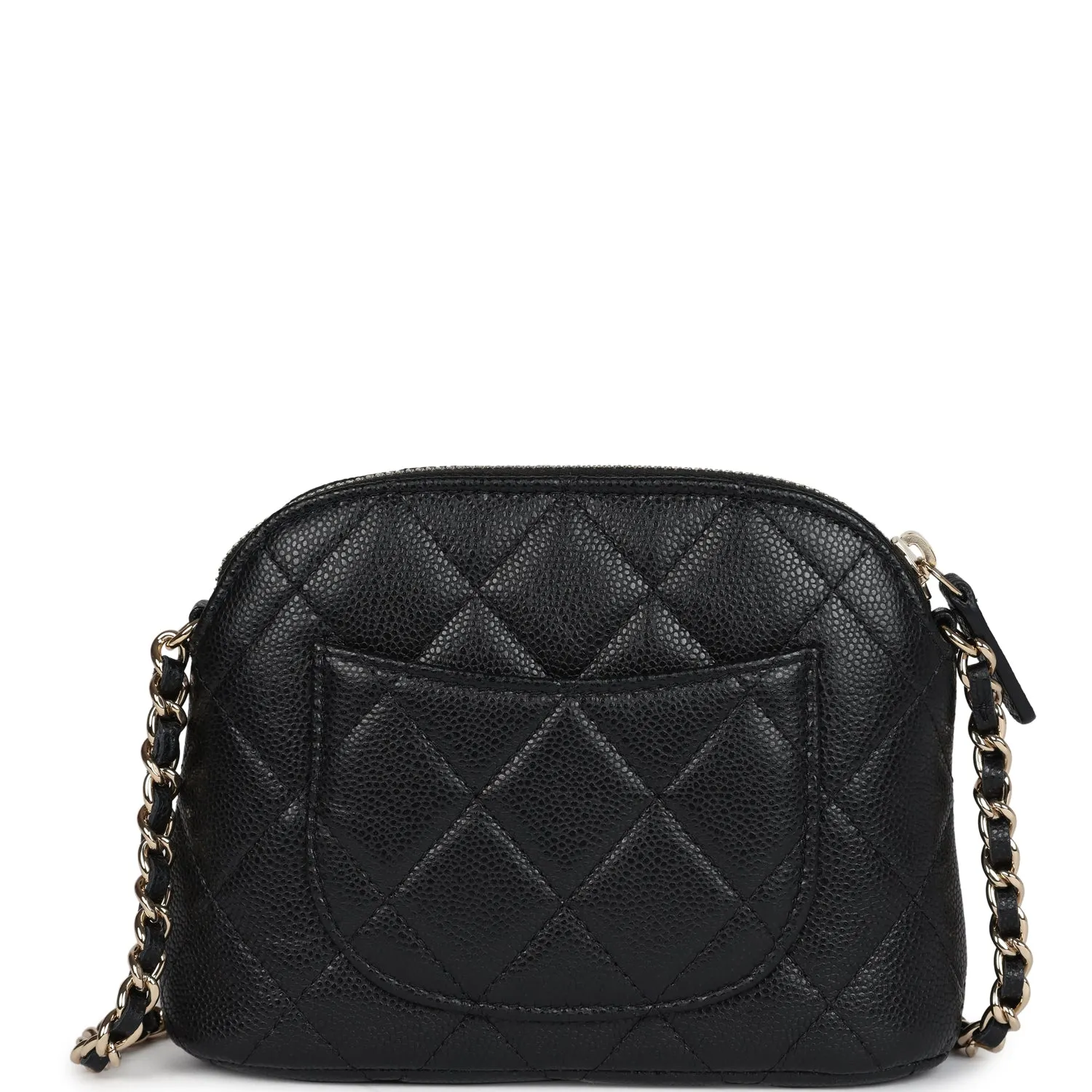 Chanel Mini Clutch with Chain Crossbody Bag Black Caviar Light Gold Hardware