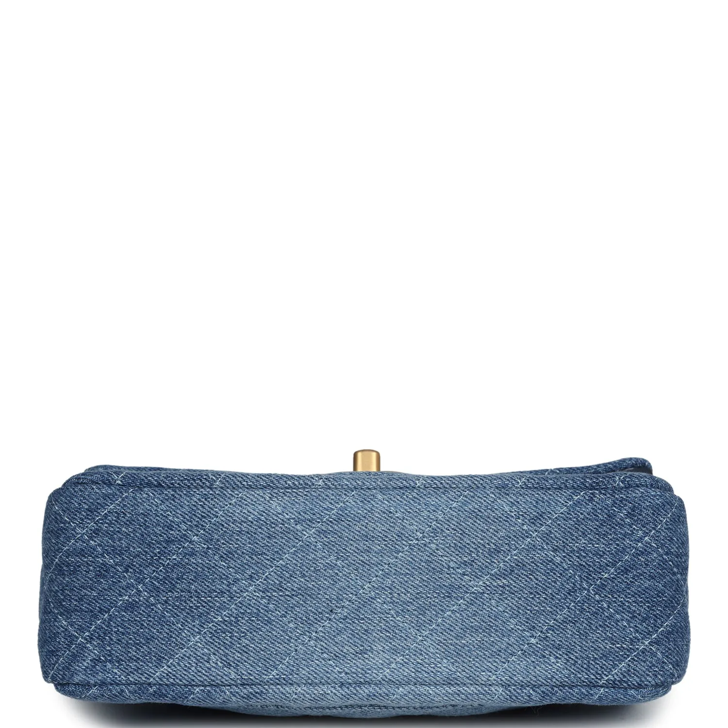 Chanel Mini Rectangular Flap Bag Blue Denim Antique Gold Hardware