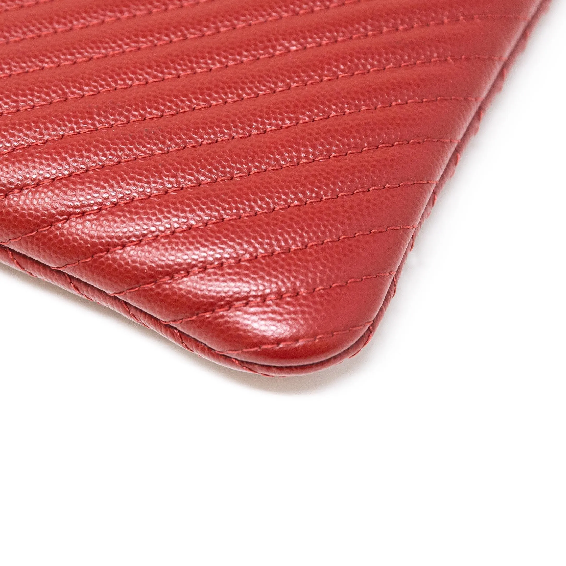 Chanel Red Medium O Case Pouch