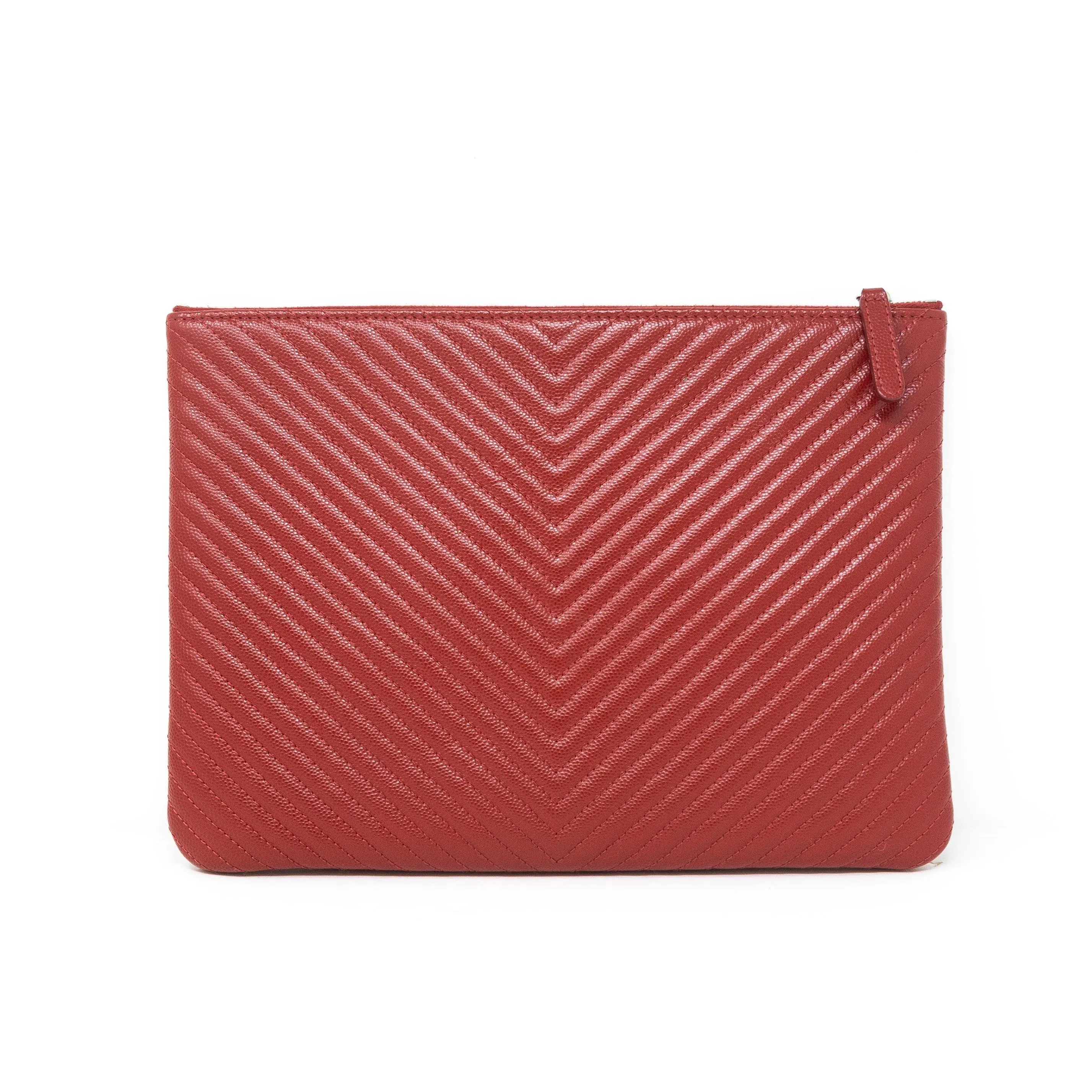 Chanel Red Medium O Case Pouch