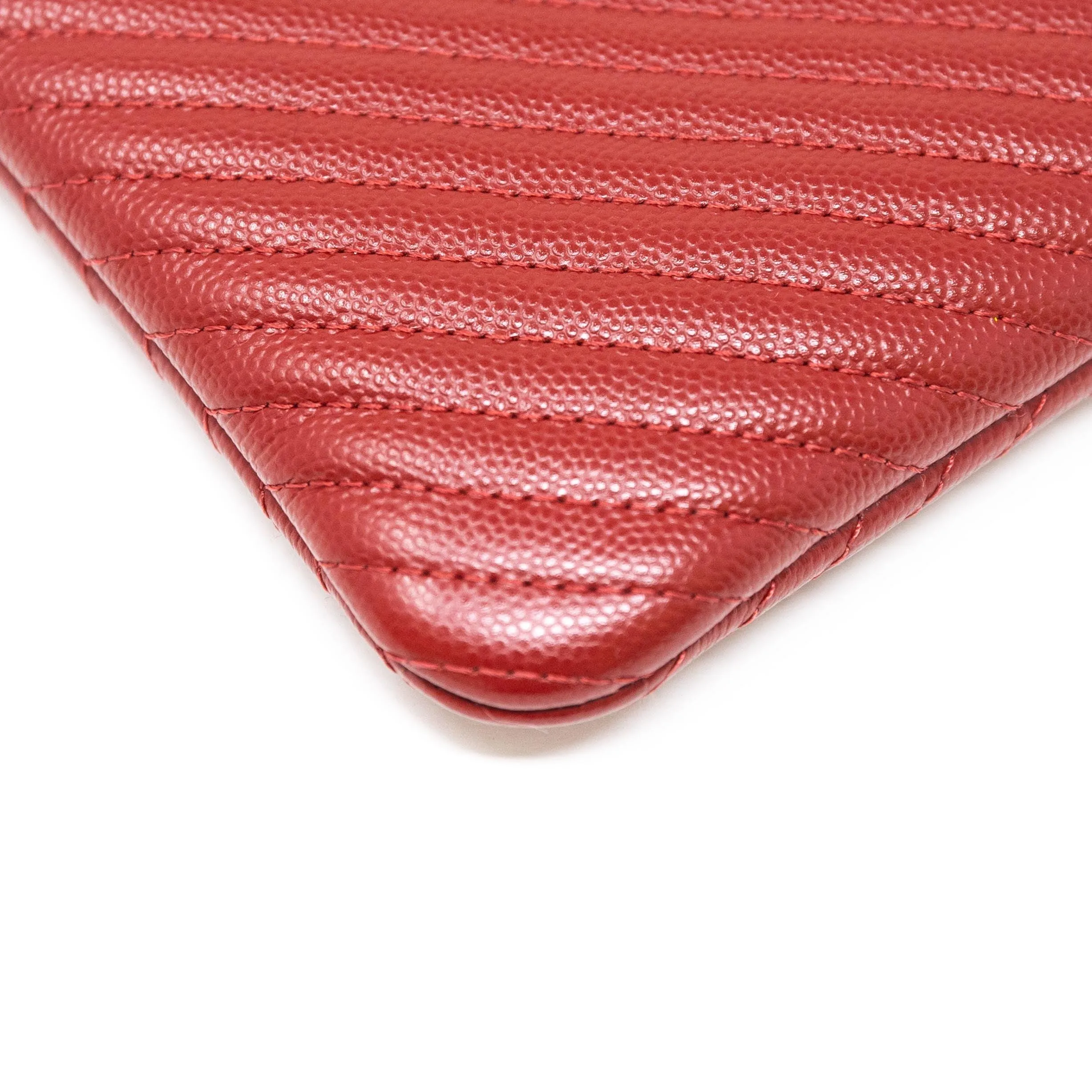 Chanel Red Medium O Case Pouch