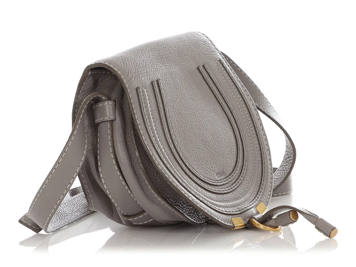 Chloé Mini Cashmere Gray Marcie Saddle Bag