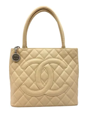 CL Quilted Caviar Medallion Tote Bag