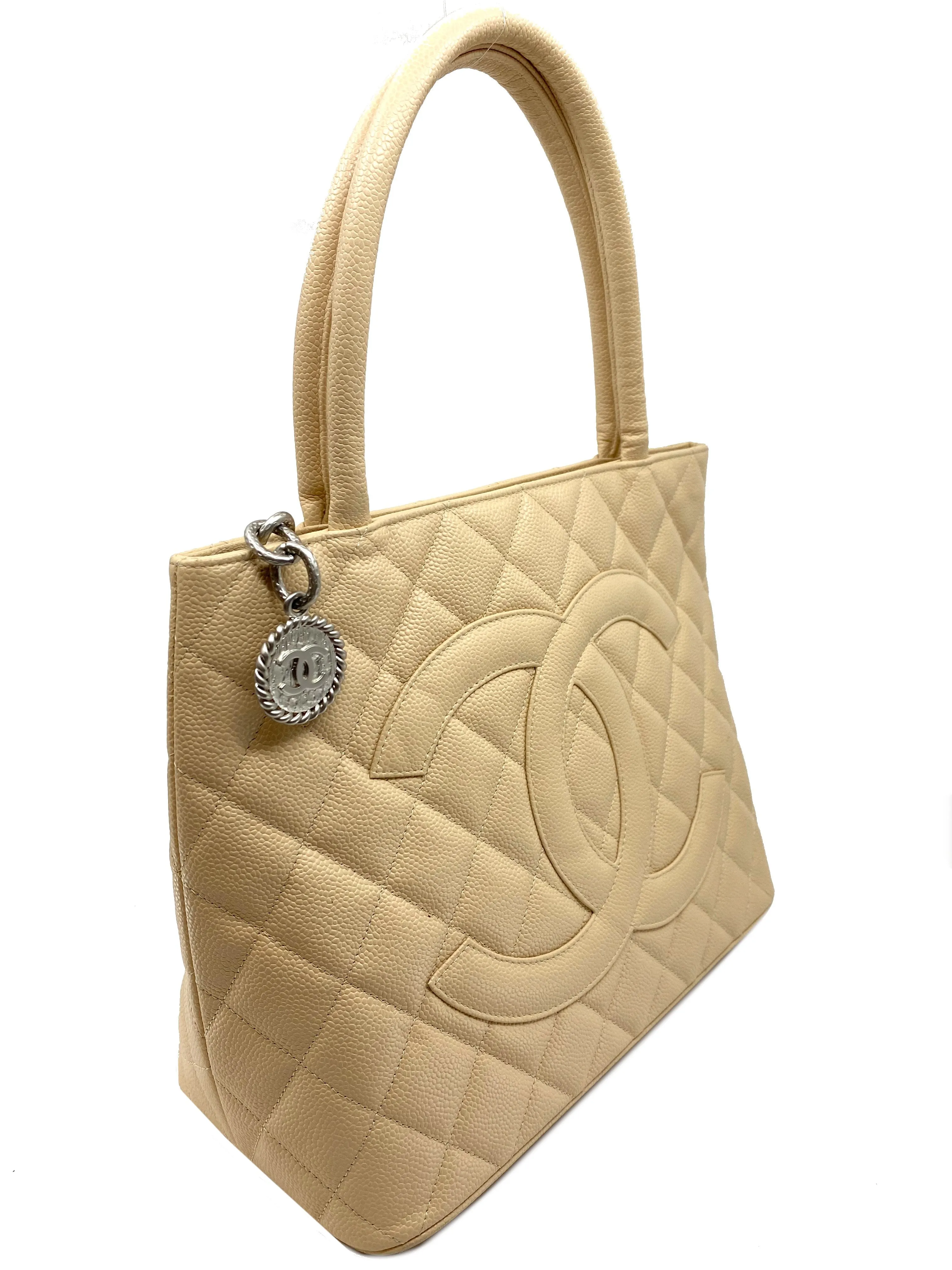 CL Quilted Caviar Medallion Tote Bag