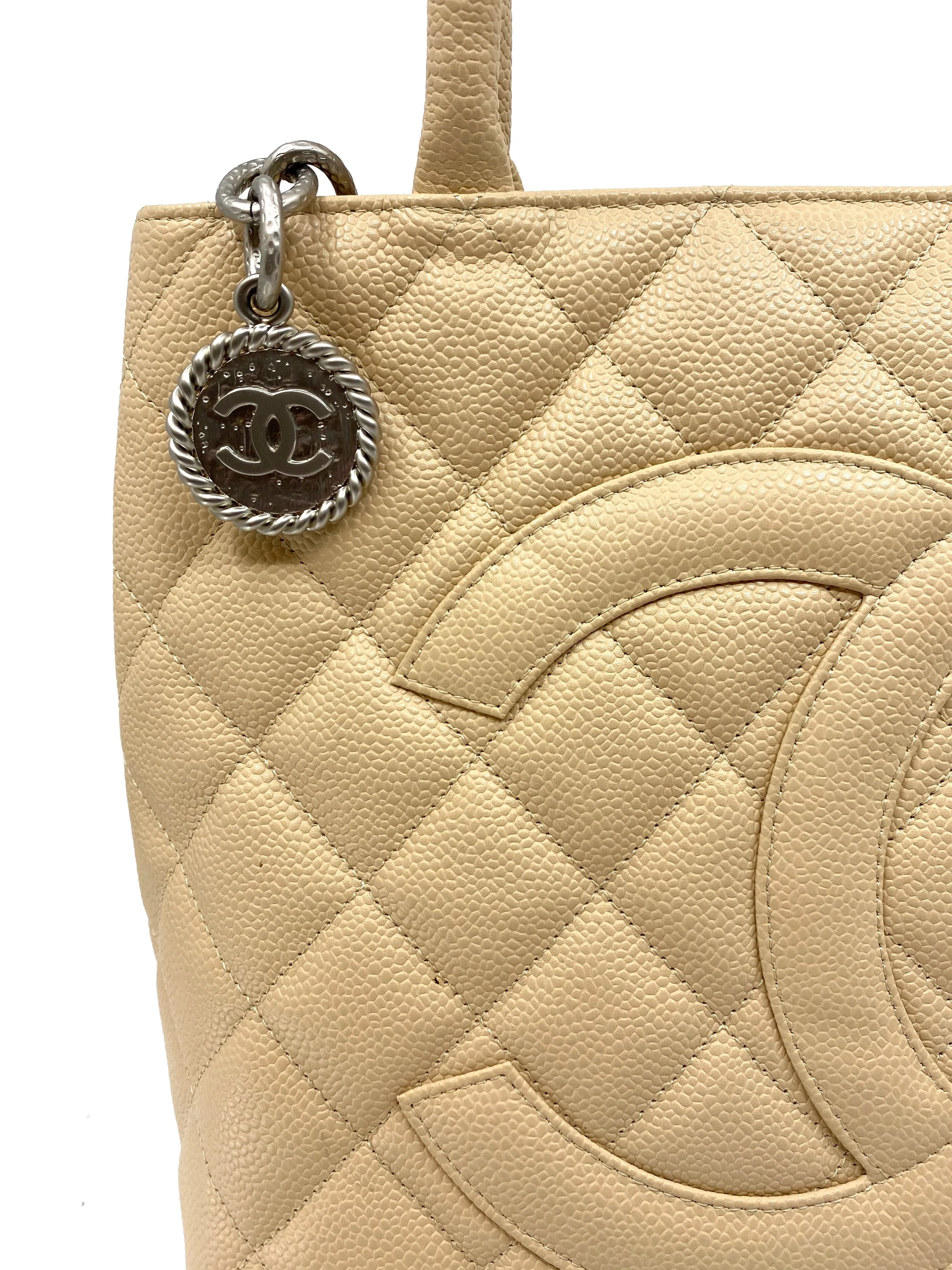 CL Quilted Caviar Medallion Tote Bag