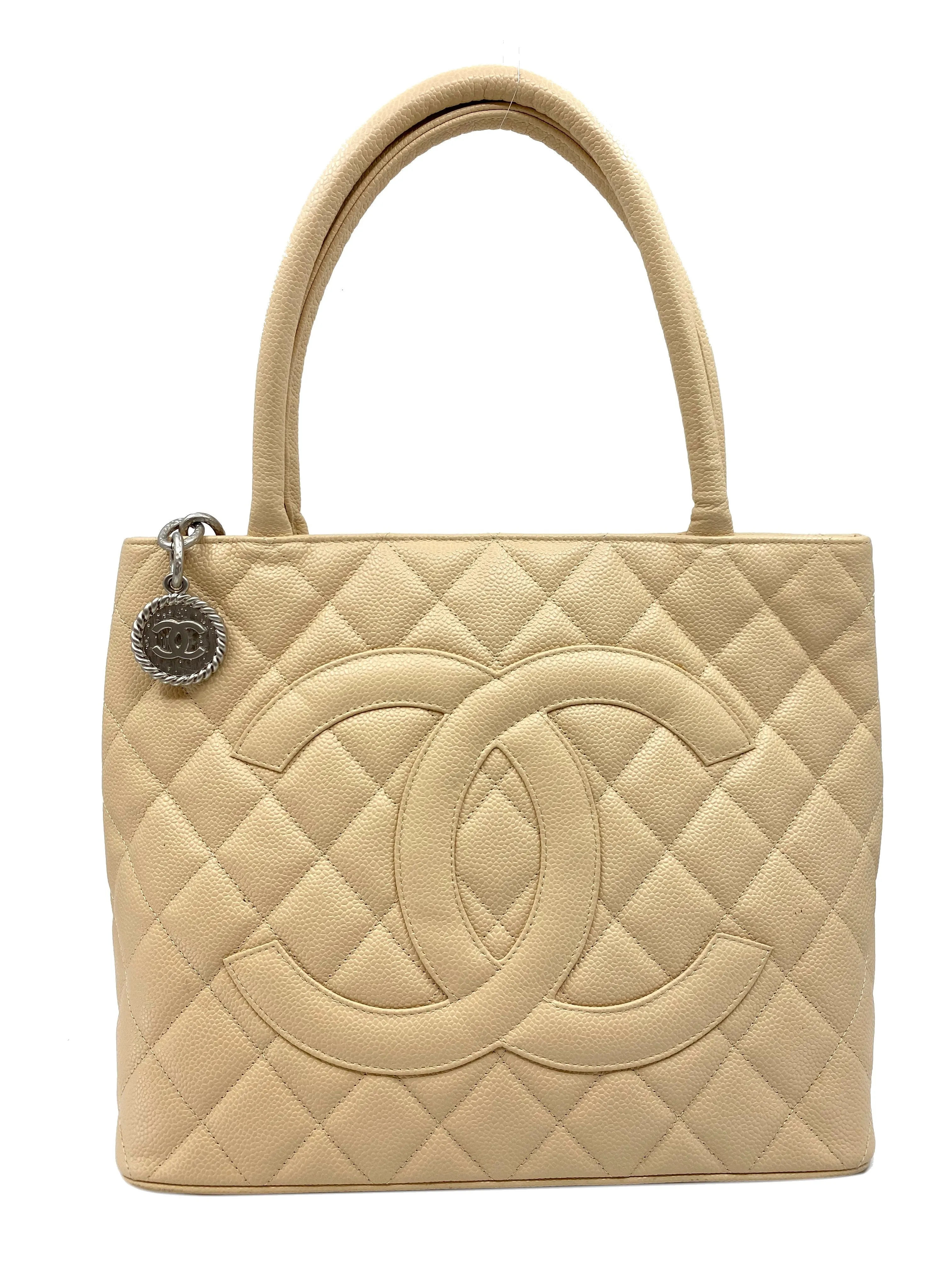 CL Quilted Caviar Medallion Tote Bag