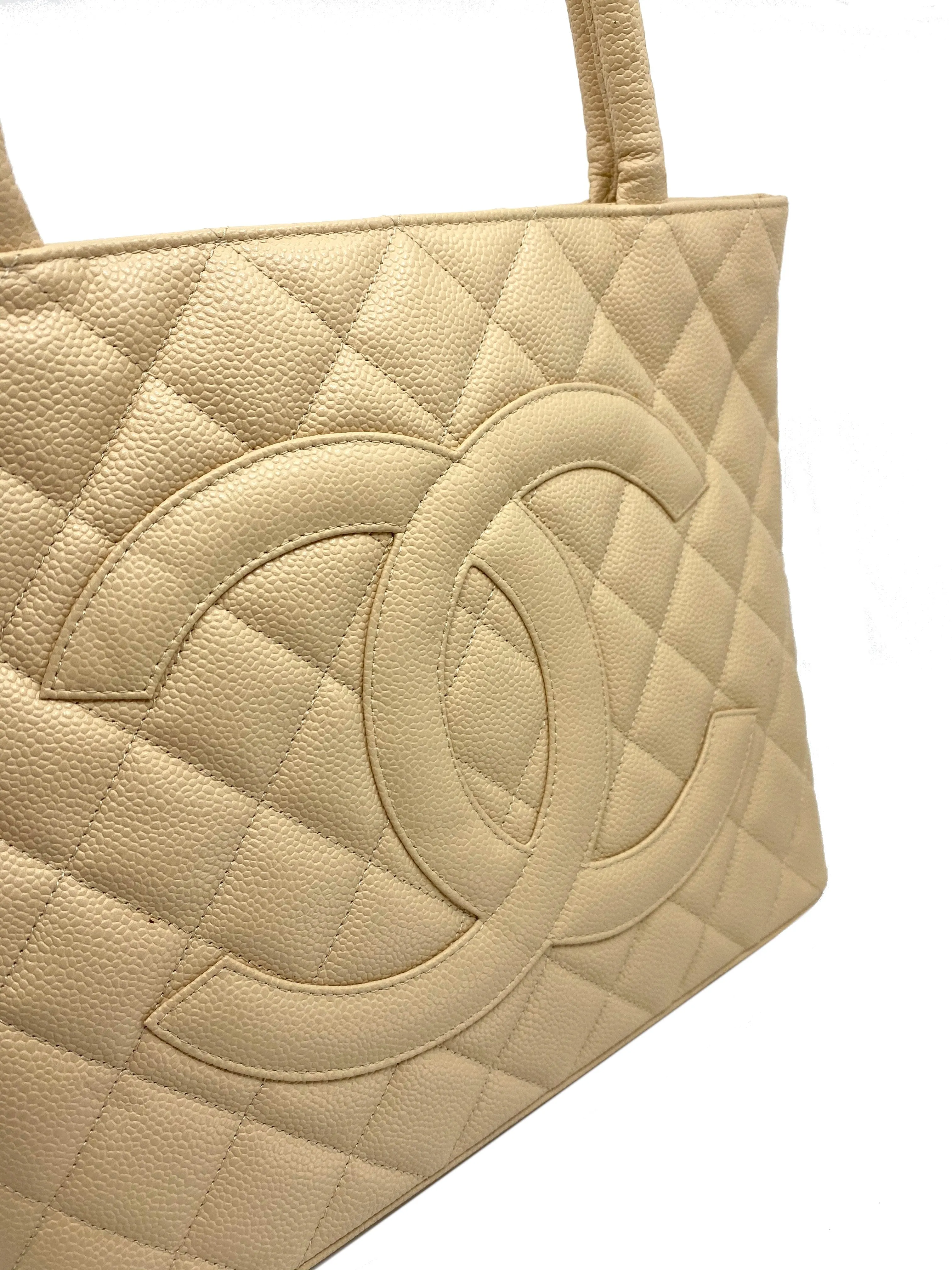 CL Quilted Caviar Medallion Tote Bag