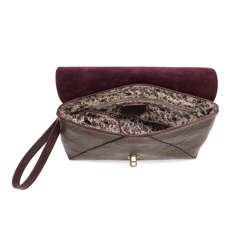 Claudia Keyhole Turnlock Envelope Crossbody in Aubergine