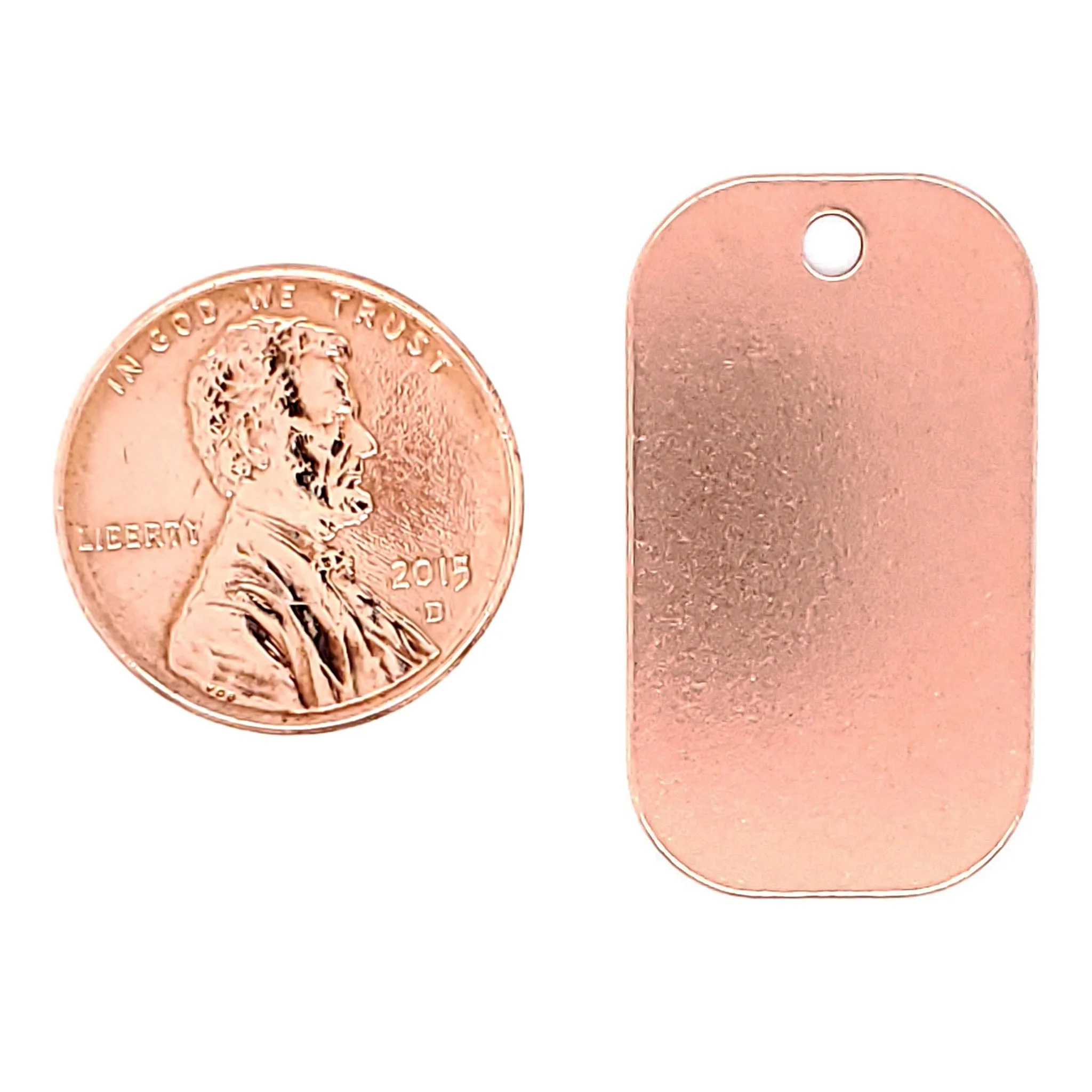 Copper Blank Dog Tag Pendant / SBB0200